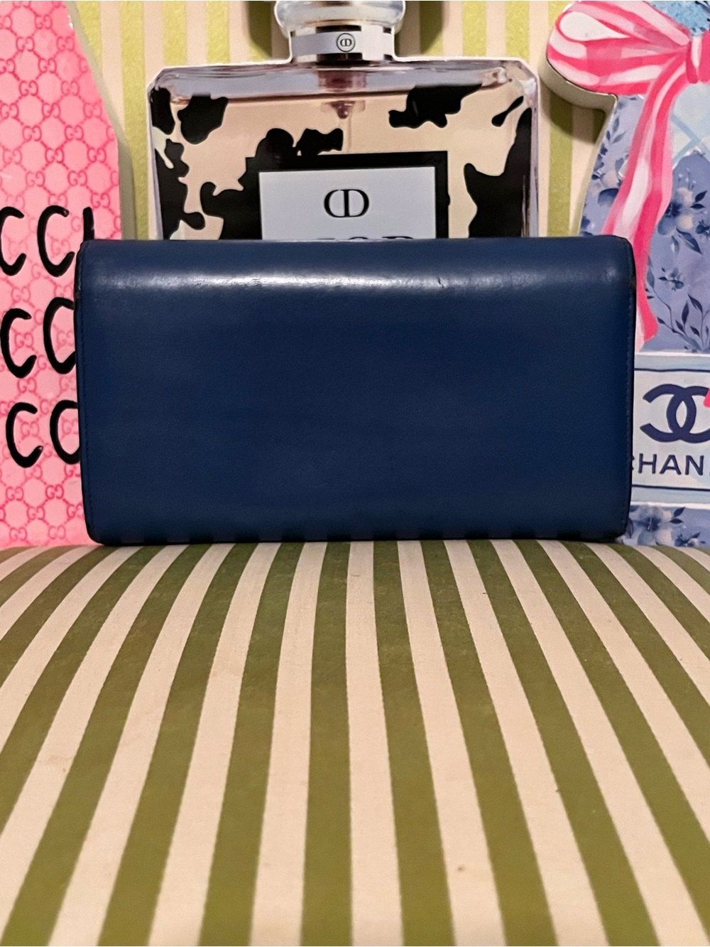 Saint Laurent Navy Blue Leather Zip Wallet - Picture 7 of 12